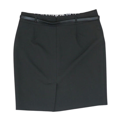 Silver Solid Midi Skirt