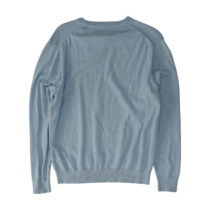 Blue Solid Pullover Sweater