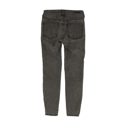 Gray Solid High Rise Skinny Leg Jeans