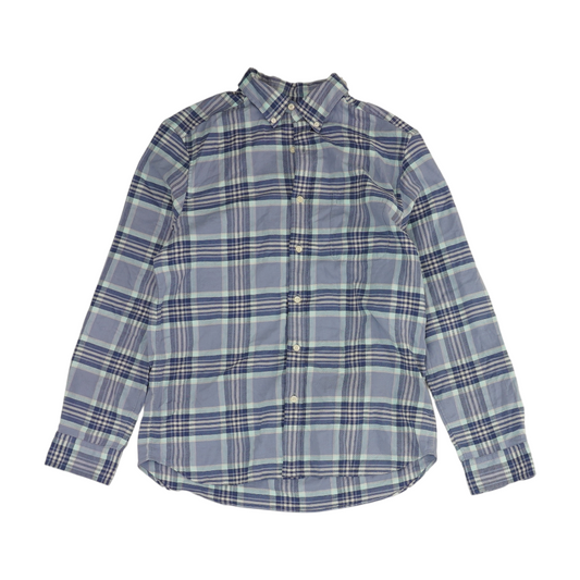 Blue Plaid Long Sleeve Button Down