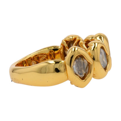 14K Gold Plated Brass Crystal Band