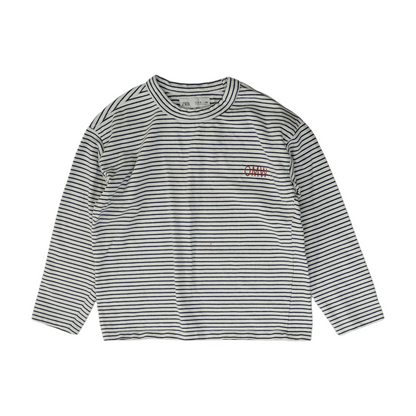 White Striped Sweatshirt Pullover
