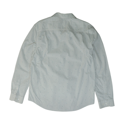 White Polka Dot Long Sleeve Button Down