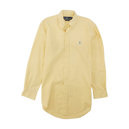 Yellow Solid Long Sleeve Button Down
