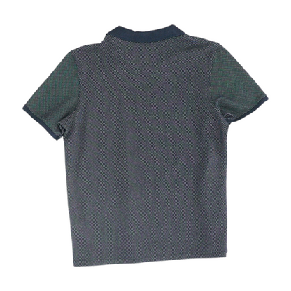 Navy Polka Dot Short Sleeve Polo