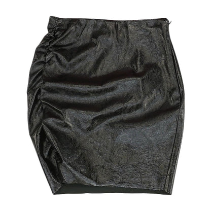 Black Solid Mini Skirt