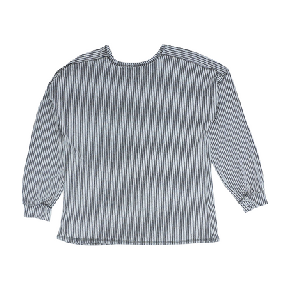 White Plus Striped Pullover Sweater