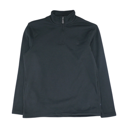 Black Solid 1/4 Zip Pullover