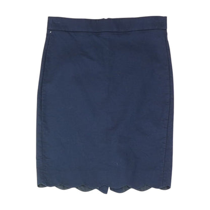 Navy Solid Midi Skirt