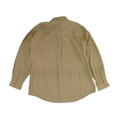 Tan Solid Long Sleeve Button Down