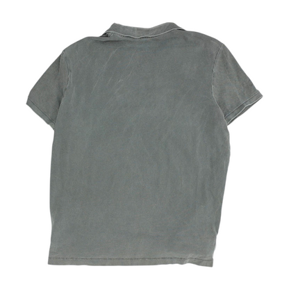Gray Solid Short Sleeve Polo