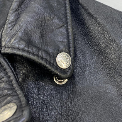 Black Solid Leather Jacket