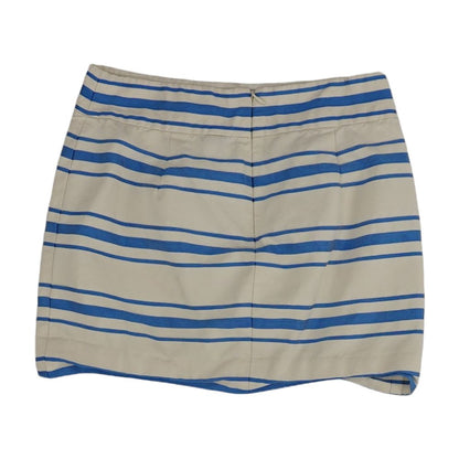 Beige Striped Mini Skirt