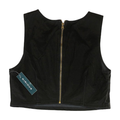 Black Animal Print Sleeveless Blouse