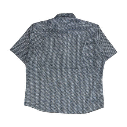 Blue Print Short Sleeve Button Down