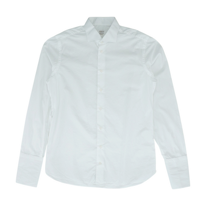 White Solid Long Sleeve Button Down