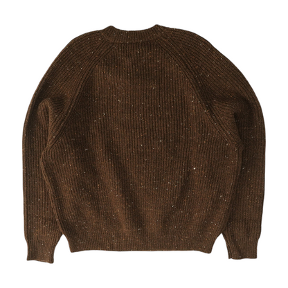 Brown Solid Pullover Sweater