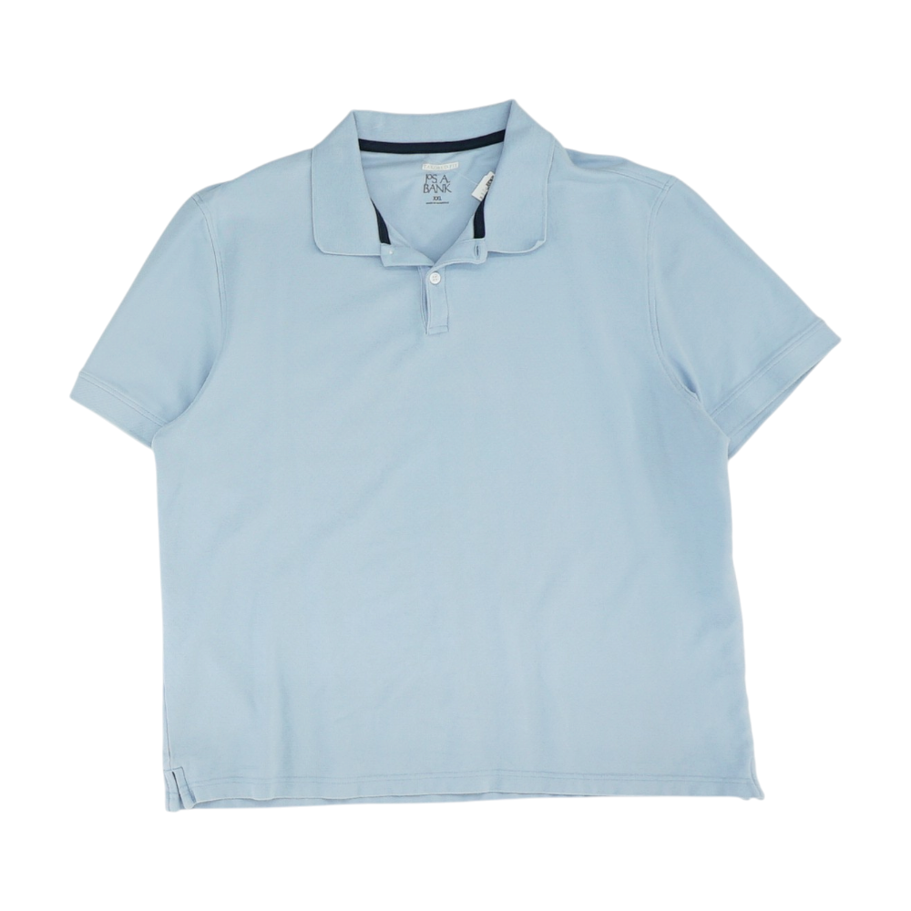 Blue Solid Short Sleeve Polo
