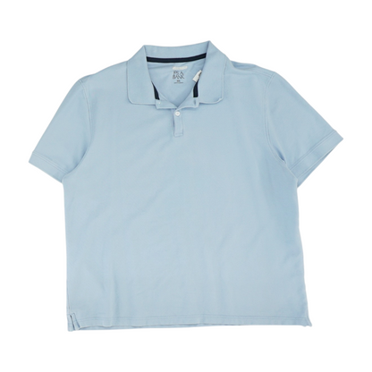 Blue Solid Short Sleeve Polo