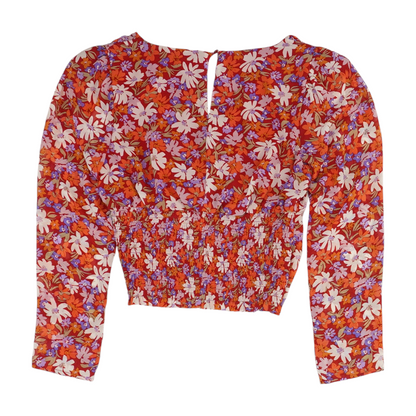 Red Floral Blouse