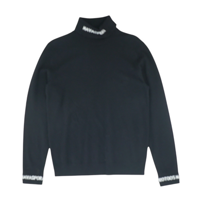 Black Solid Pullover Sweater