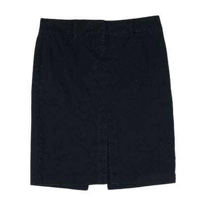 Black Solid Midi Skirt