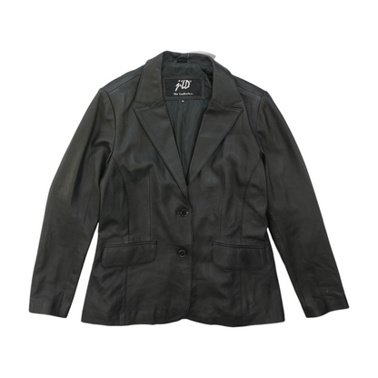 Black Solid Leather Jacket