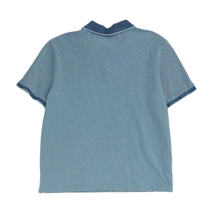Blue Solid Short Sleeve Polo