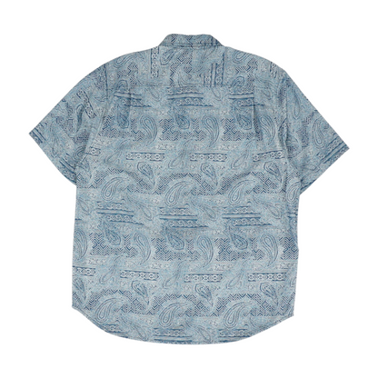 Blue Print Short Sleeve Button Down