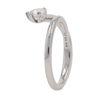 1/2 Ct 14K White Gold Lab Grown Diamond Nova Asymmetric Promise Ring