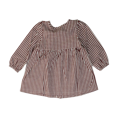 Maroon Check Dress