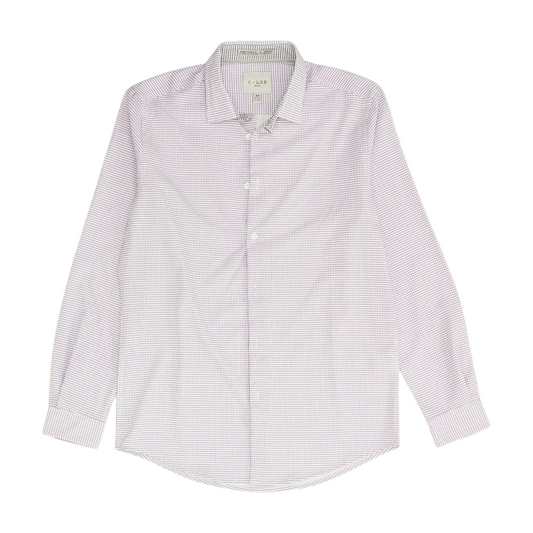 White Check Long Sleeve Button Down