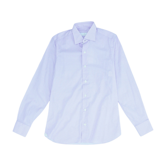 White Polka Dot Long Sleeve Button Down