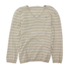 Beige Striped Pullover Sweater