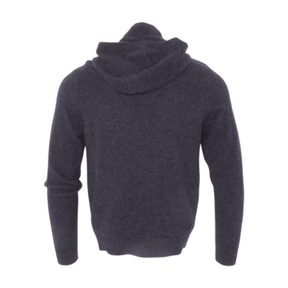 Navy Cashmere Zip Cardigan