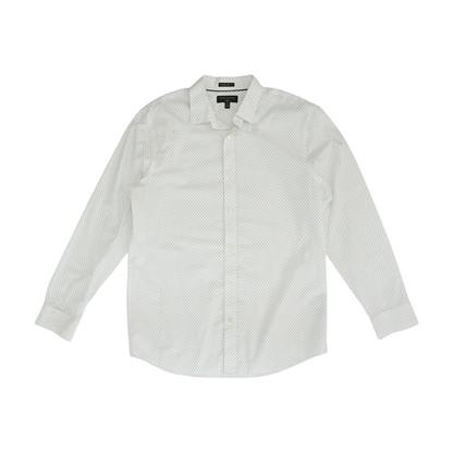 White Polka Dot Long Sleeve Button Down