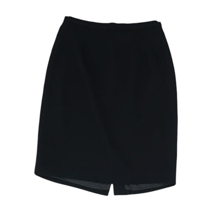 Black Solid Midi Skirt