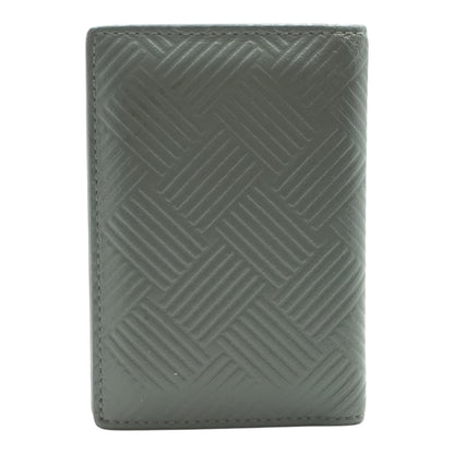 Gray Embossed Leather Bifold Card Holder