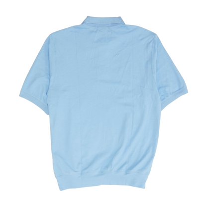 Blue Solid Short Sleeve Polo