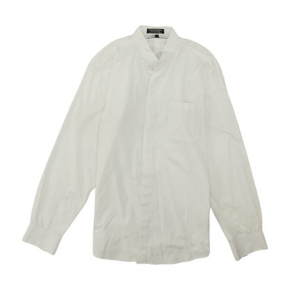 White Solid Long Sleeve Button Down