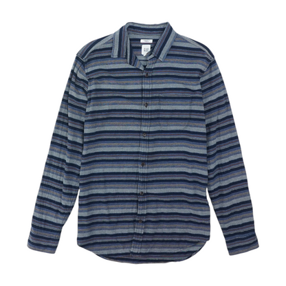 Blue Tall Striped Long Sleeve Button Down