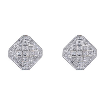 1/2 ctw 18K White Gold Diamond Drop Earrings