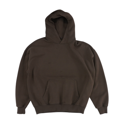 Brown Solid Hoodie Pullover