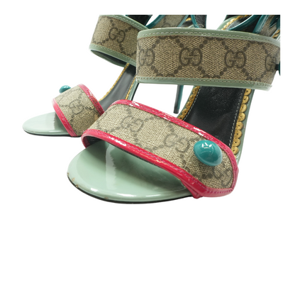 Multicolored GG Supreme Harleth Ankle Wrap Sandals