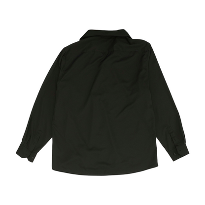 Black Solid Long Sleeve Button Down