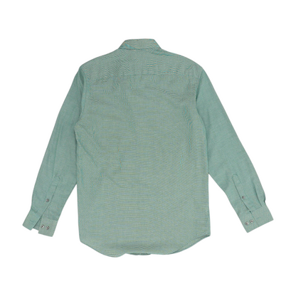 Green Houndstooth Long Sleeve Button Down