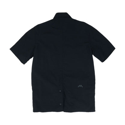 Cargo Pocket Black Short Sleeve Button Down