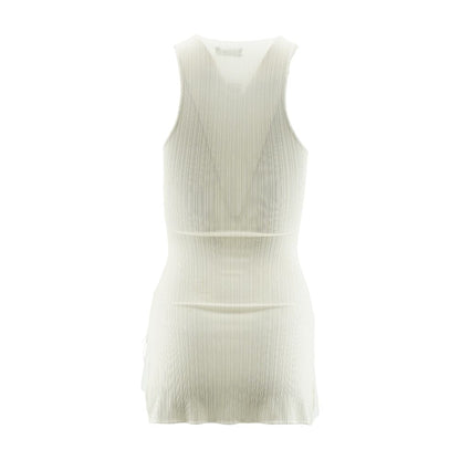 White Solid Mini Dress