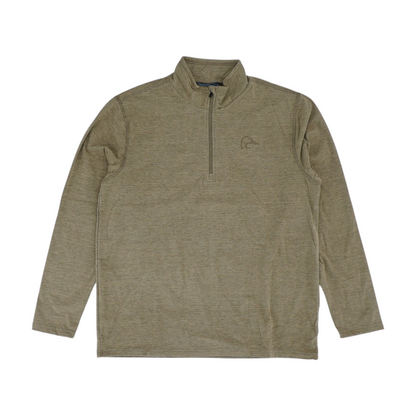 Brown Solid 1/4 Zip Pullover