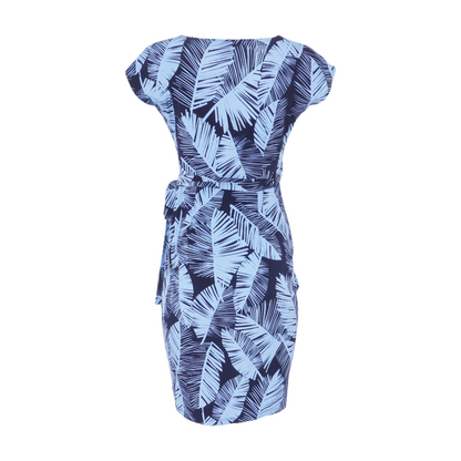Navy Print Midi Dress